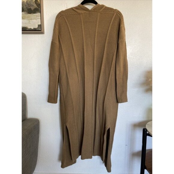 Final Touch Womens Cardigan Duster Open Front Thick Knit Brown S/M Boho Classic - Picture 2 of 8